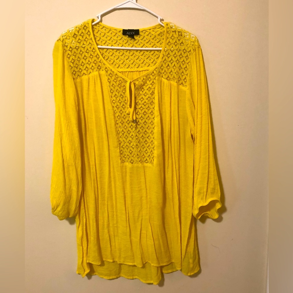 Yellow long sleeve 3X blouse